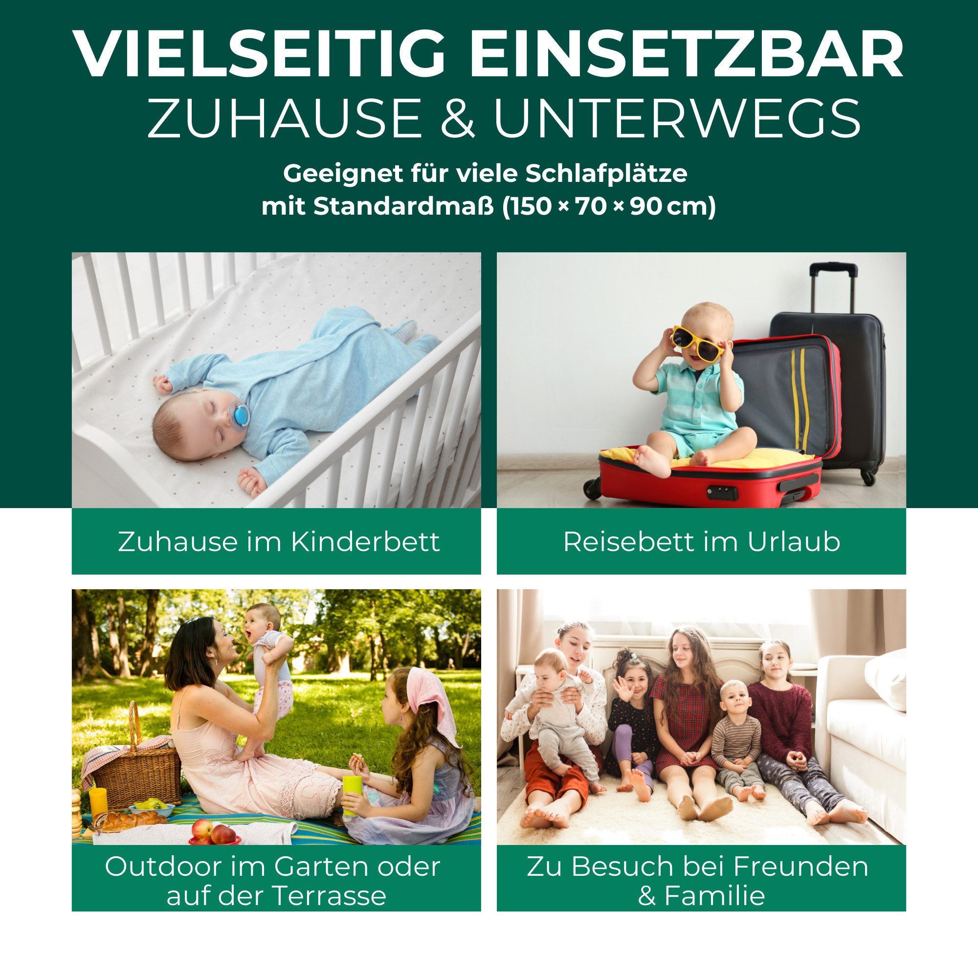 Silberkraft Betthimmel Insektenschutz für Reise- und Kinderbett, Mückennetz 150×70×90 cm (Kompakt & leicht, ideal für unterwegs, 1-tlg., Luftdurchlässiges Netzmaterial, feinmaschig & weich), Für Babyreisebett & Beistellbett, Inkl. Transportbeutel