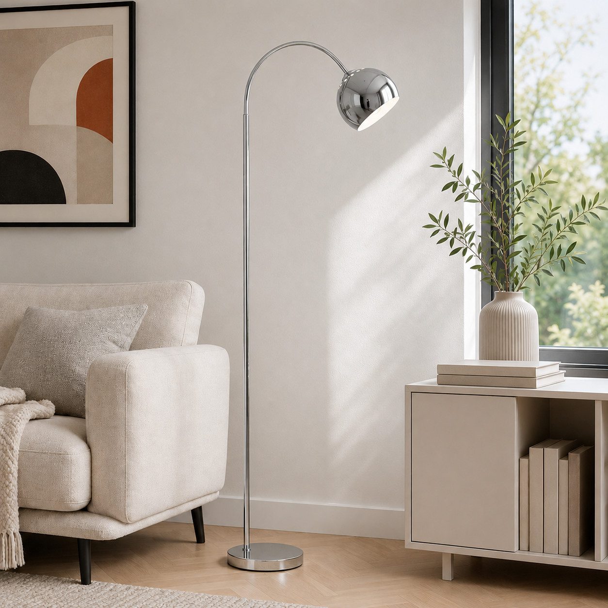 Brilliant Bogenlampe Helen, ohne Leuchtmittel, Bogenleuchte, E27 Fassung, 170x51 cm, Metall