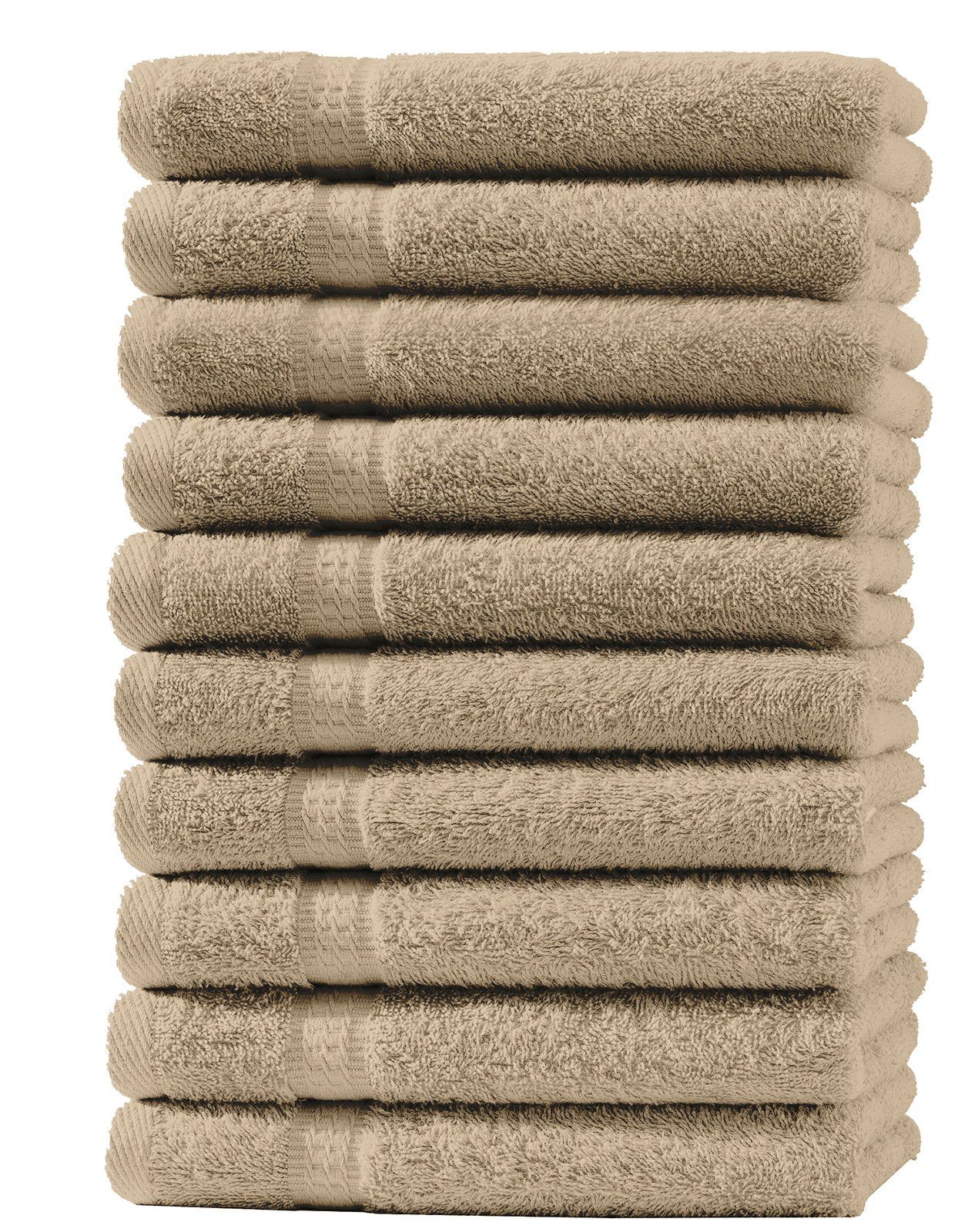 One Home Handtücher Frottee mit beige Bordüre, saugfähig (10-St), Royal