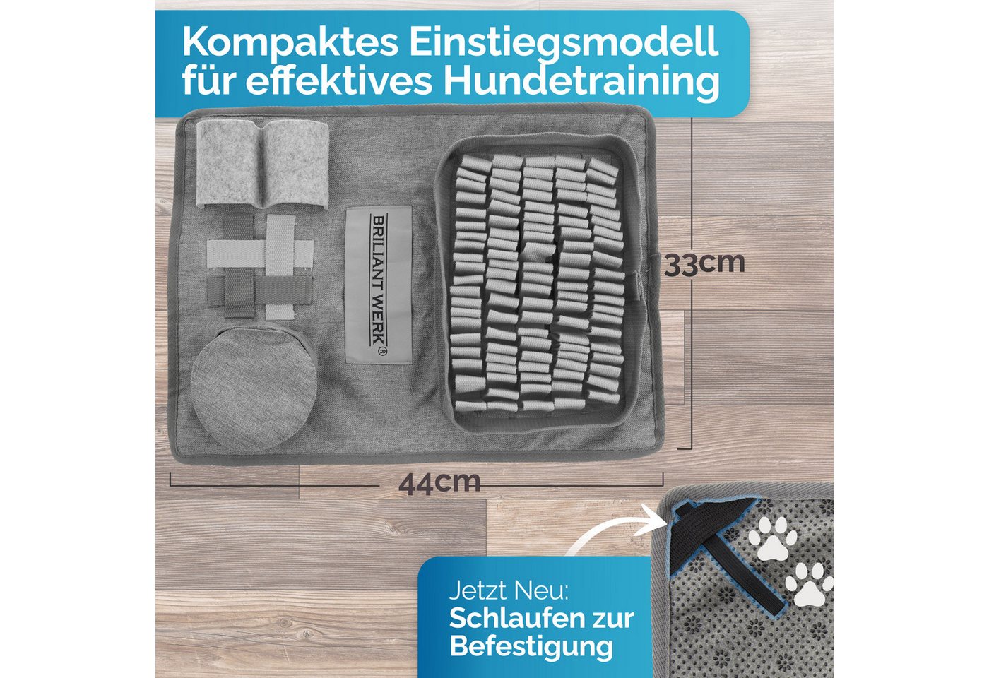 Thumbnail - Briliantwerk Schnüffelteppich für Hunde – Extrem widerstandsfähiges Material -, 5 Trainingselemente und 3 Schwierigkeits...