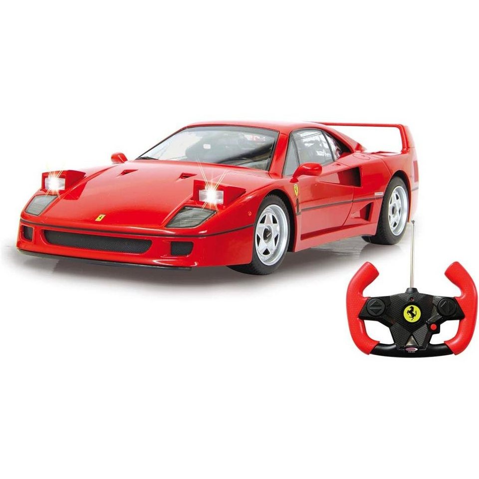 Jamara RC-Auto Ferrari F40, Maßstab 1:14, rot, 27MHz ferngesteuert, mit LED  Fahrlicht, Klappscheinwerfer per Fernsteuerung öffnen