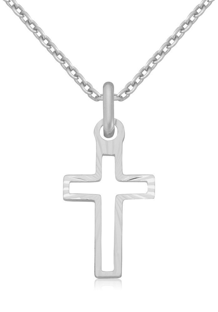 Firetti Kette mit Anhänger Schmuck Geschenk Silber 925 Halsschmuck Halskette Ankerkette Kreuz