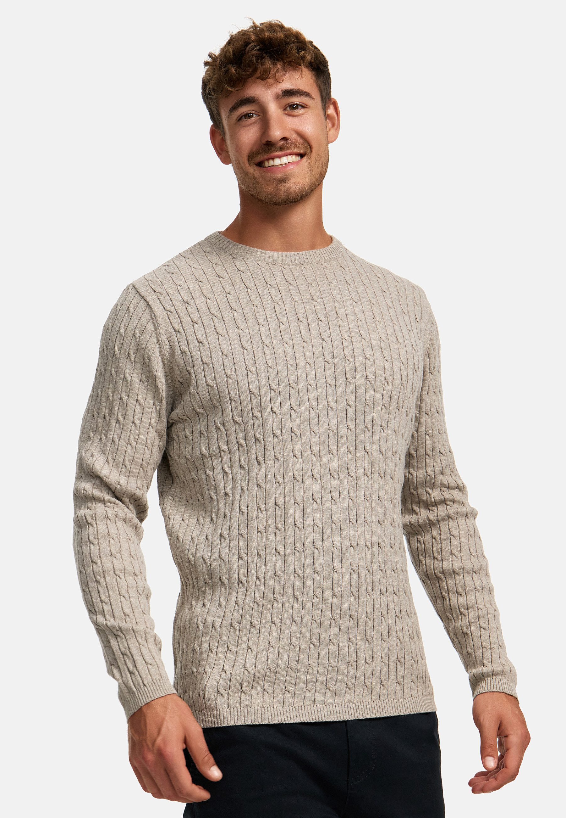 Kronstadt Strickpullover KSCable Feinstrickpullover mit Rundhalsausschnitt günstig online kaufen