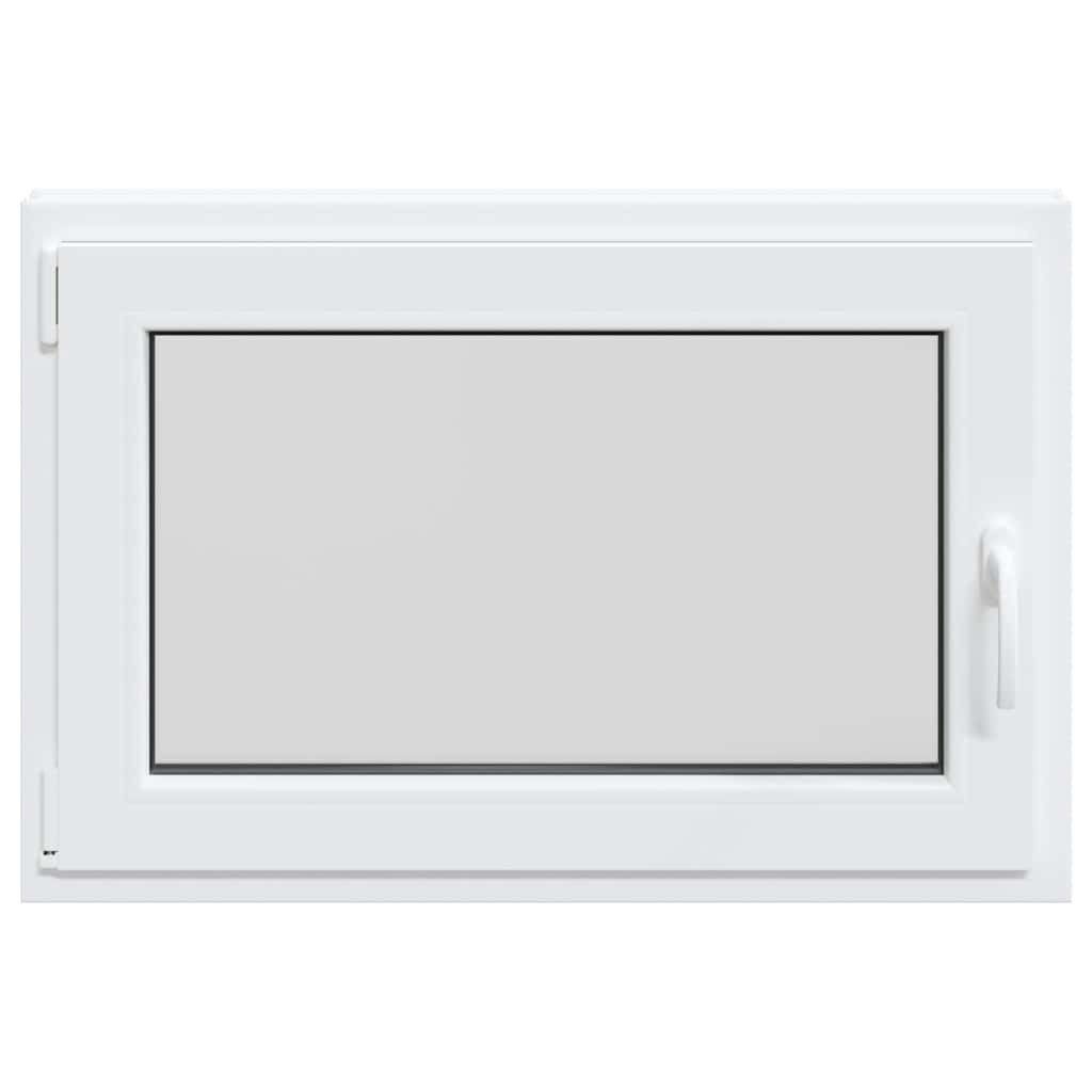 vidaXL Fenster Kellerfenster RISOR Kunststoff Dreh Kipp weiß PVC und Glas