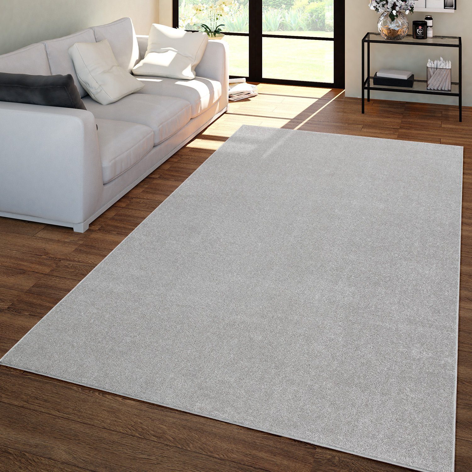 Teppich Wohnzimmer Teppich Kurflor Unifarbendes Design Modern Und Zeitlos, TT Home, quadratisch, Höhe: 12 mm