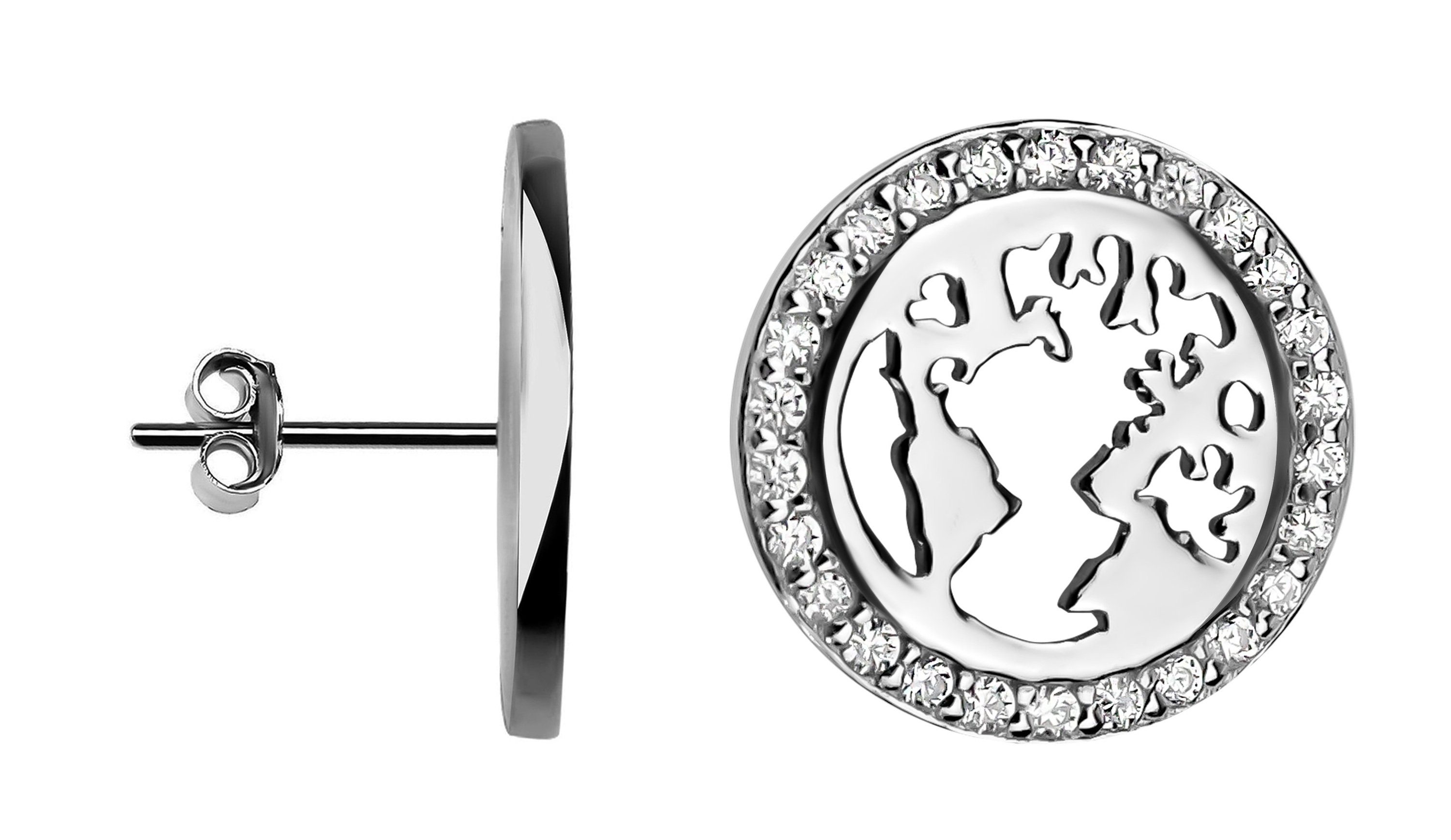 SOFIA MILANI Ohrstecker Aus 925er Silber Mit Zirkonia - Runde Kreis-Ohrringe Für Damen