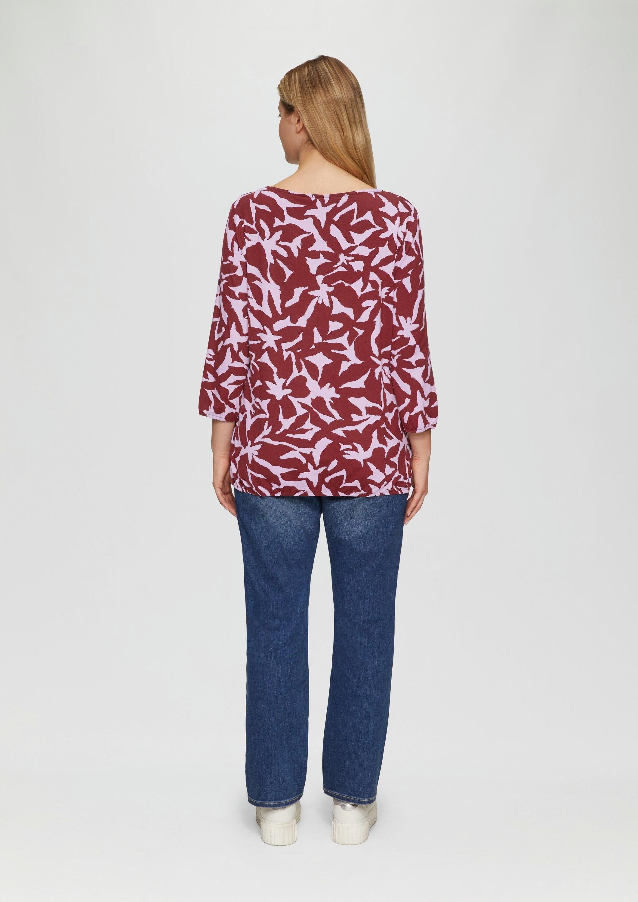 s.Oliver 3/4-Arm-Shirt T-Shirt Shirt mit All-over-Print aus Viskosestretch