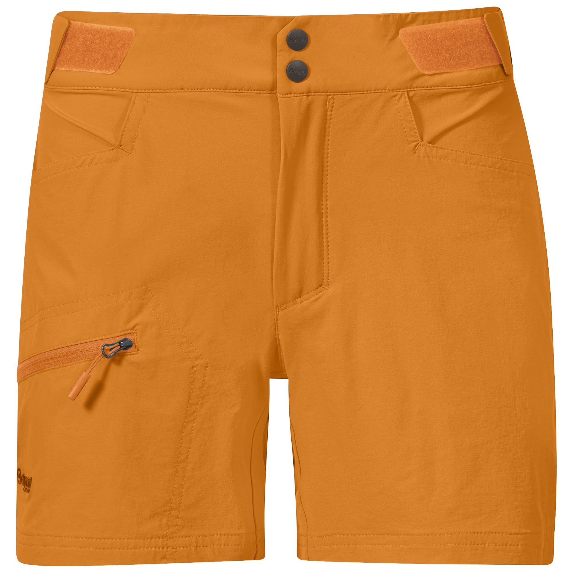 Bergans Strandshorts Bergans Cecilie Mountain Softshell Shorts Damen Cloudberry Yellow - Solid Dark Grey | Shorts