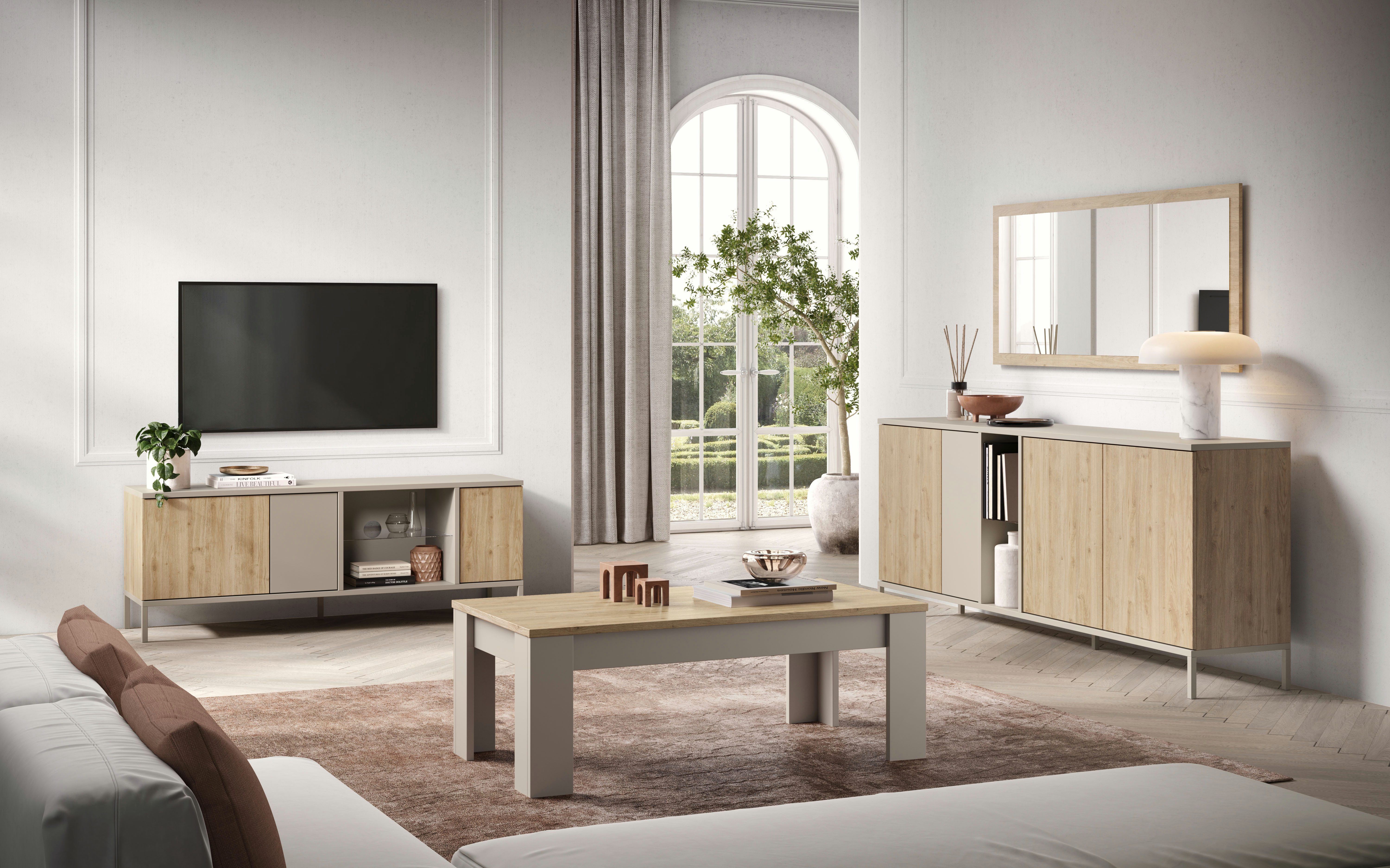 Home affaire Couchtisch Gent 122 x 65 cm, Sofatisch, Wohnzimmertisch, Kaffeetisch, moderner rechteckiger Couchtisch, zweifarbig