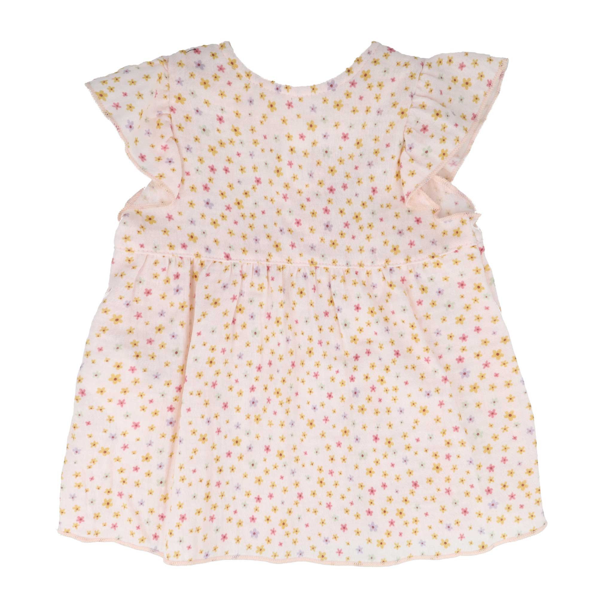MAXIMO Shirttop (1-tlg) rosa, Blümchen, Musselin, Holzknöpfe, Baby Girl