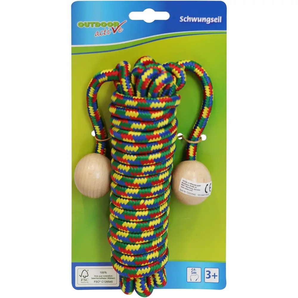 Springseil Outdoor active Schwungseil mit Holzkugeln, Länge 5 m