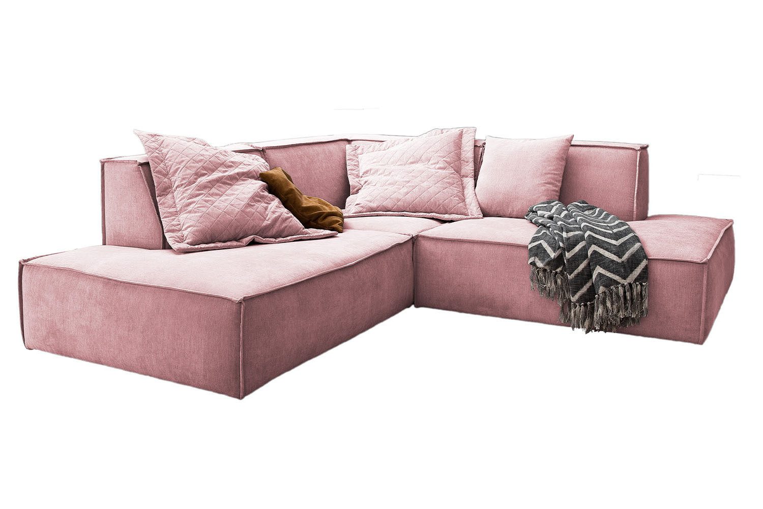 KAWOLA Ecksofa SAMU, Couch L-Form rechts oder links Stoff verschiedene Farben 226x224 cm