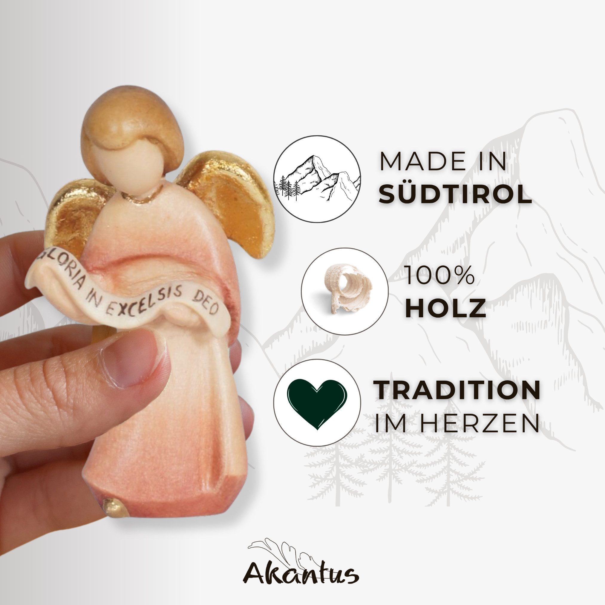 Akantus Krippenfigur Weihnachtskrippe mit bemalten Holzfiguren – individuell kombinierbar