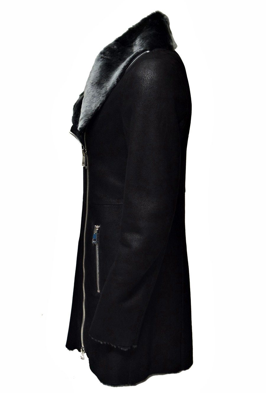 Levinsky Furs Ledermantel Ljefa Damen Lammfellmantel mit versetztem Reißver günstig online kaufen