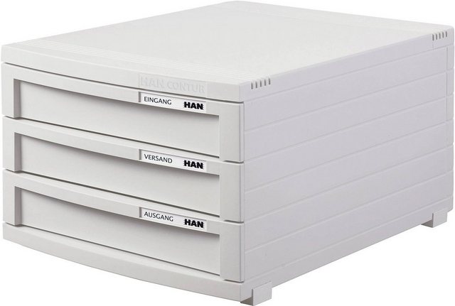 HAN Schubladenbox “HAN Schubladenbox CONTUR 1503-11 Lichtgrau DIN A4, DIN B4, DIN C4 Anzahl der Schubfächer: 3”