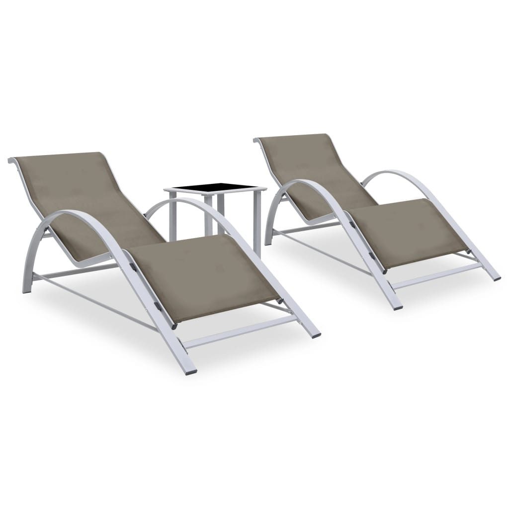 vidaXL Gartenlounge-Sessel 2er Set Liegestuhl Relaxstuhl Gartenliege Sonnenliege Aluminium Stoff