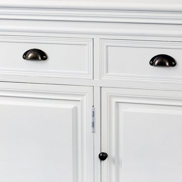 99rooms Kommode Latina Pappel Weiß (Sideboard, Standschrank), 3-türig, aus Massivholz, rechteckig, mit Schubladen, Landhausstil