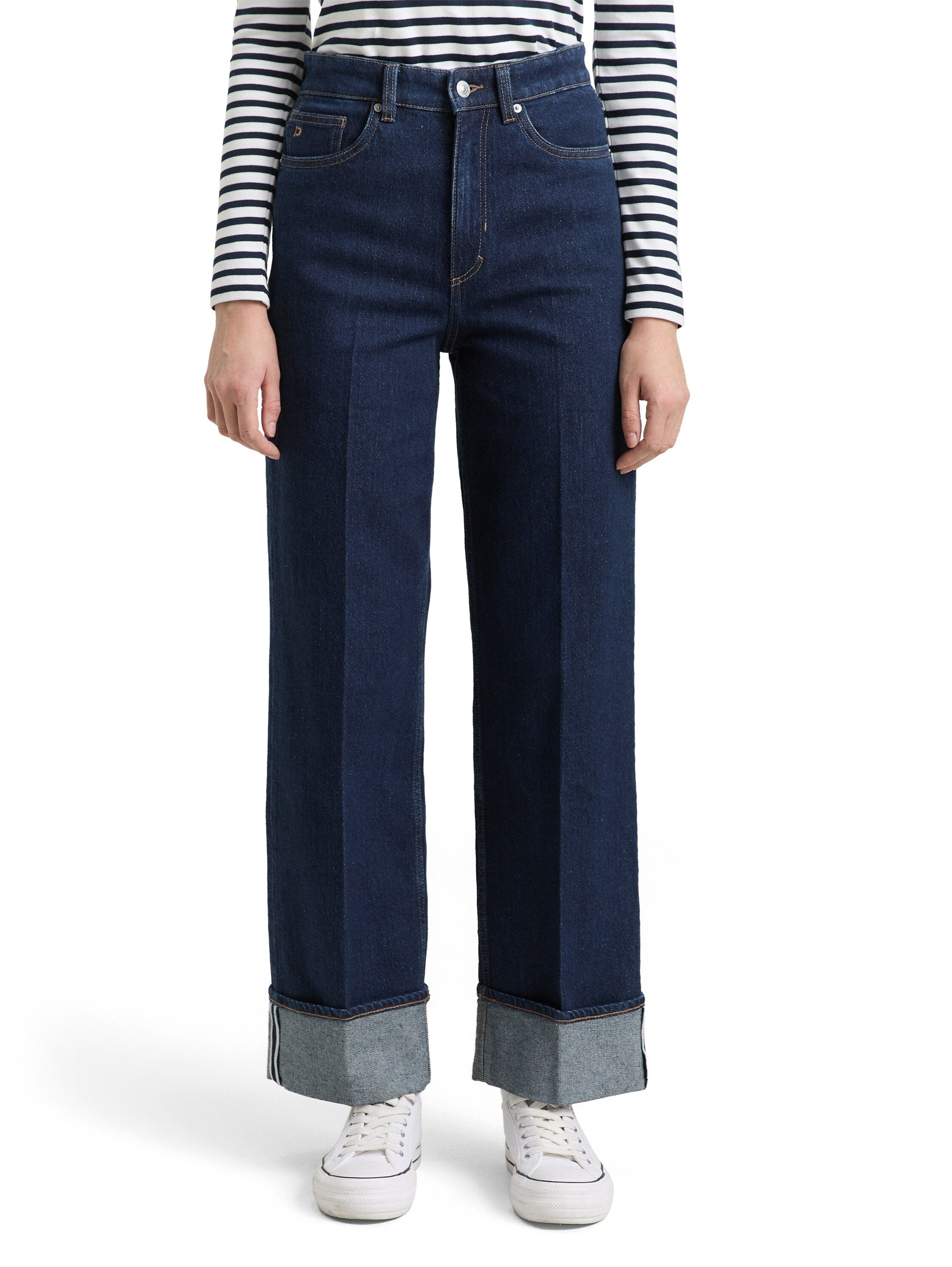 TOM TAILOR Denim 5-Pocket-Jeans mit Bundfalte und weitem Bein