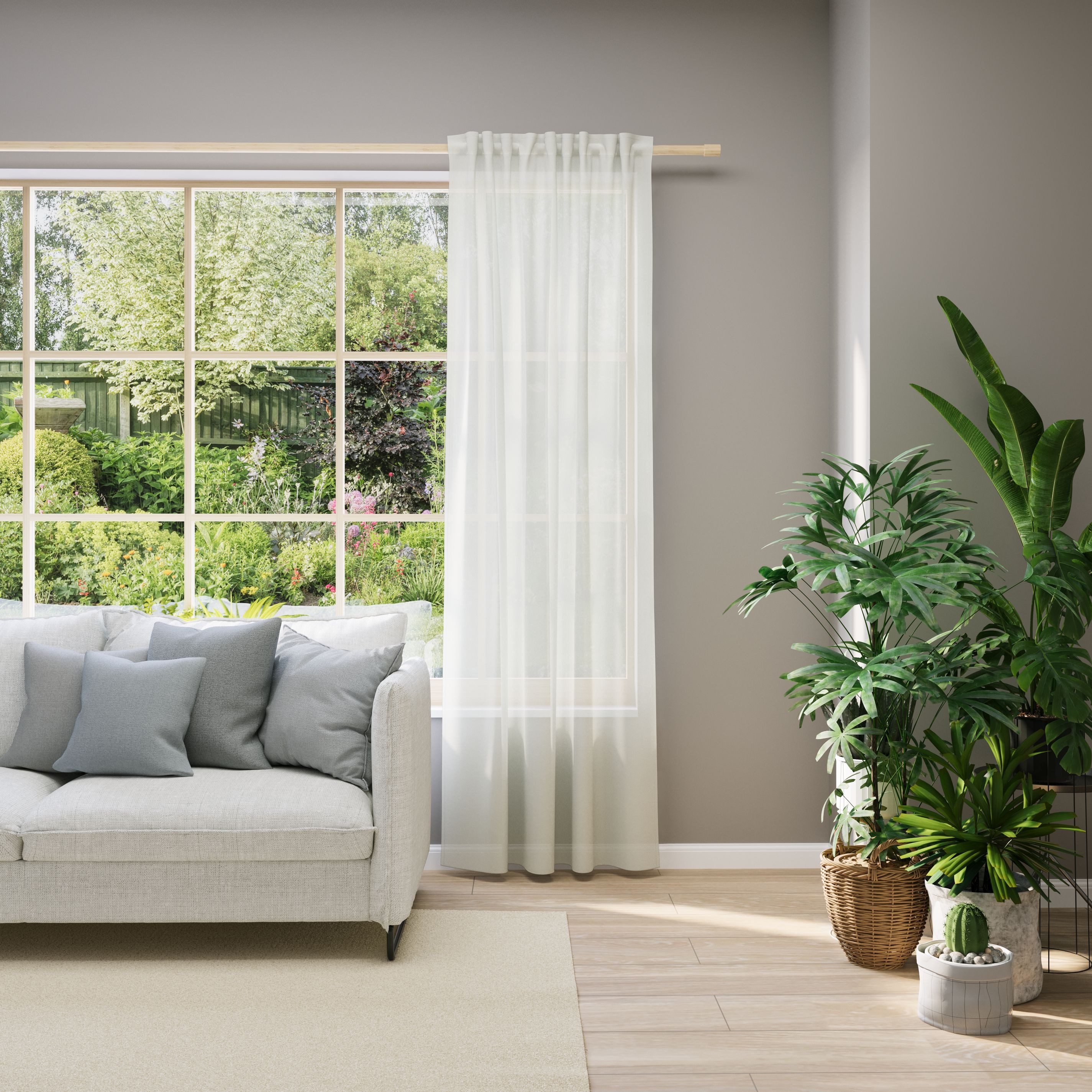 Neutex for you! Vorhang nach Maß EVA (1 St), Multifunktionsband, transparent, Uni-Voile mit elegantem Glanz – Bild 5 von 5
