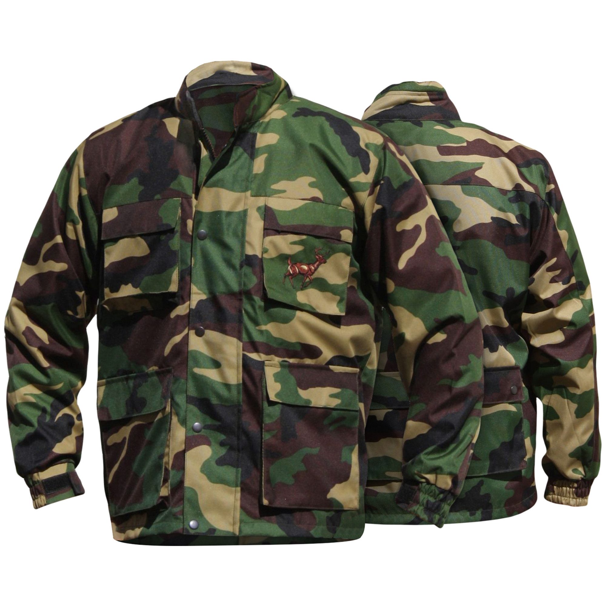 German Wear Military-Jacke GW611J Jagdjacke Jacke Militärfarbe Hirsch Stickerei