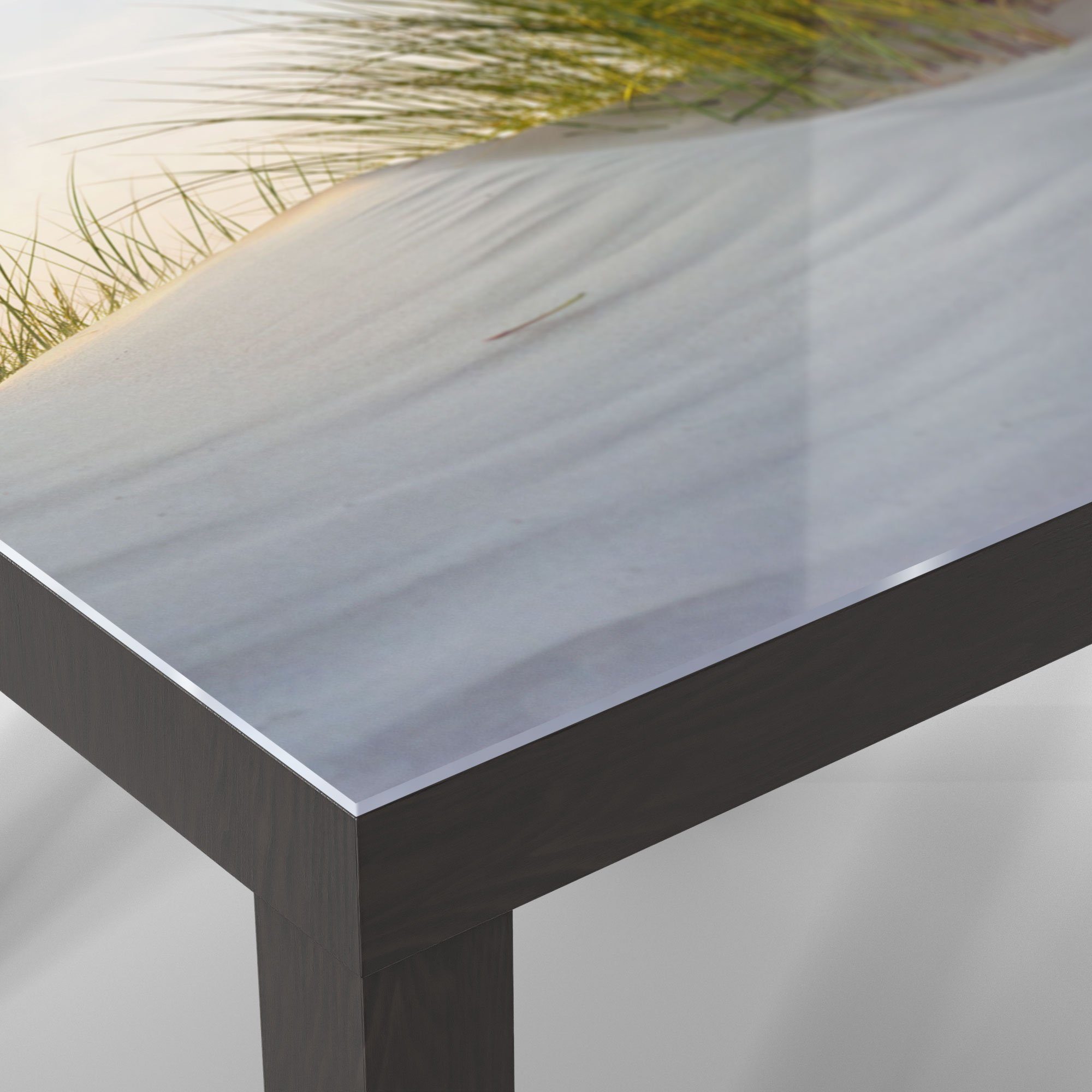 Glastisch mit DEQORI Schwarz Beistelltisch Glas Couchtisch modern Dünengras', 'Düne