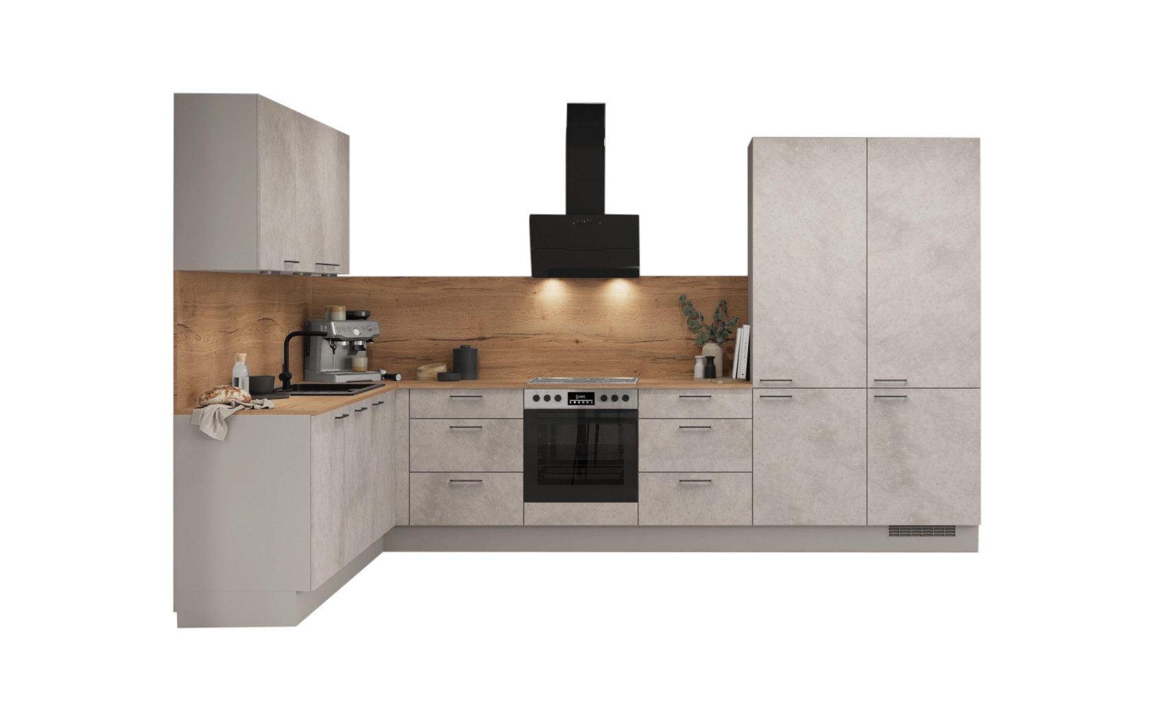 nobilia® Winkelküche Bergen, individuell anpassbar, gratis Küchenplanung mit Profis, (Breite 613.2 cm), vormontiert, wahlw. mit E-Geräten, inkl. Lieferung