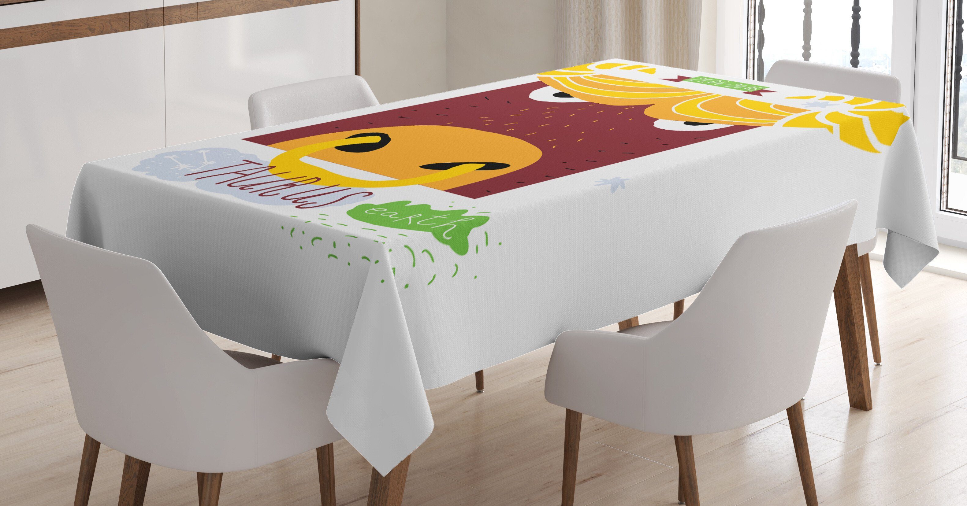 Abakuhaus Tischdecke Farbfest Waschbar Für den Außen Bereich geeignet Klare Farben, Sternzeichen Stier Wütend Bull Gesicht | Tischdecken