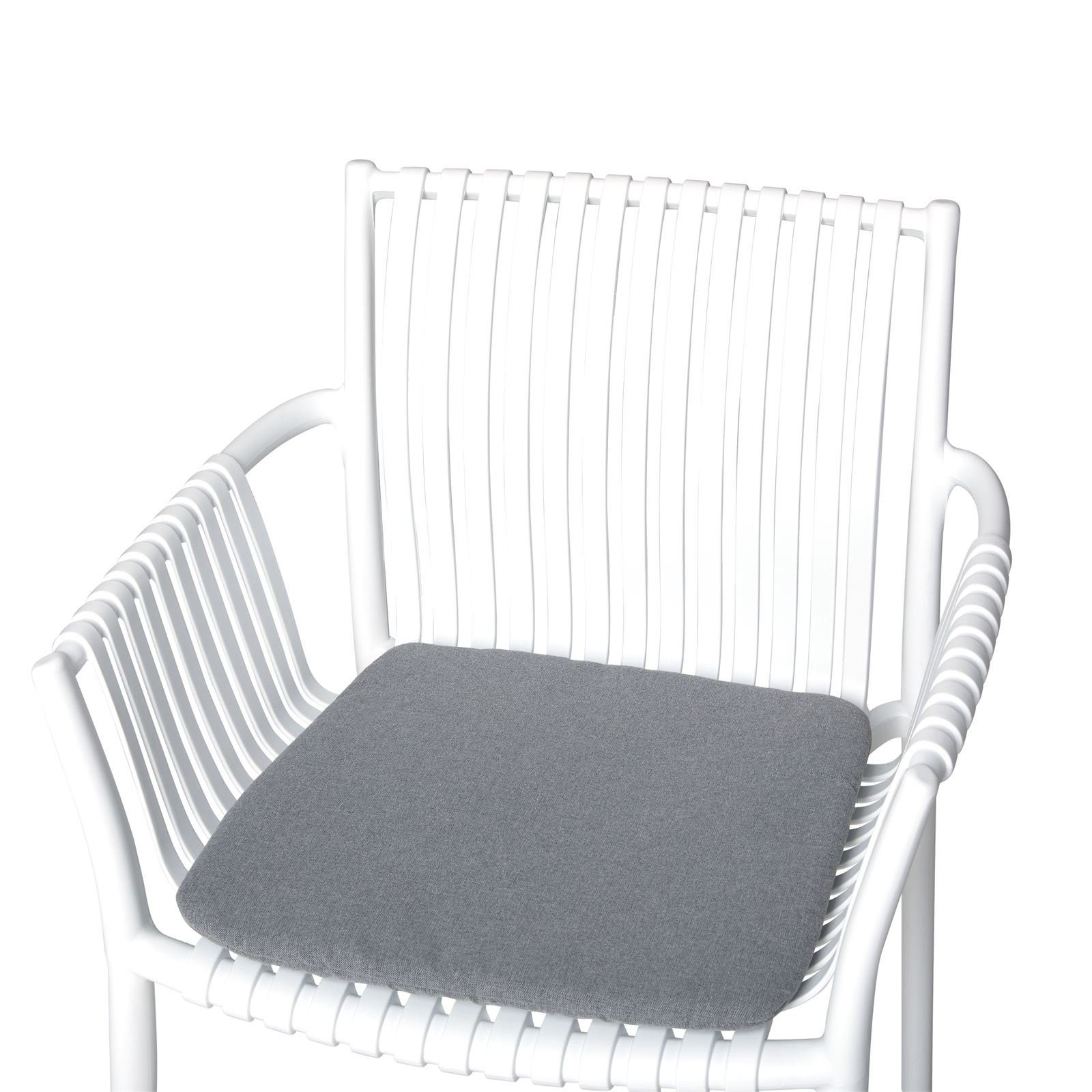 Sitzkissen für gepolstert grau Stoff aus und mit Stuhl Anti-Ruts IDIMEX Bezug Sitzkissen CHIARA,