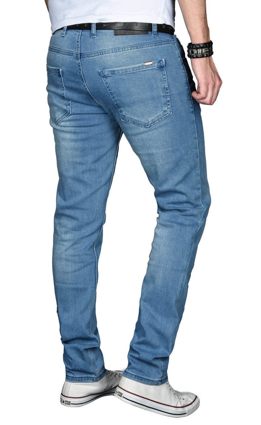 Alessandro Salvarini Straight-Jeans Herren Regular Slim – Stretch Denim 5-Pocket Klassische Jeans mit Elasthan und bequemer Passform