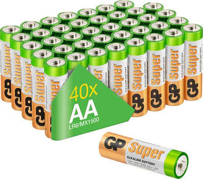 GP Batteries »40 Stck Super Alkaline AA« Batterie, LR6 (1,5 V, 40 St)