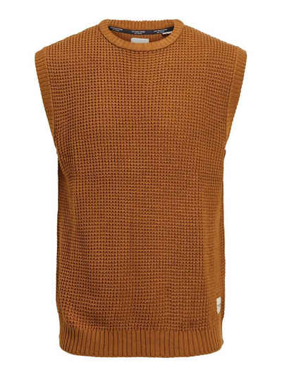 Jack & Jones Strickpullover Grobstrick Pullunder Warmer Pullover ohne Ärmel JJENICK 5032 in Braun