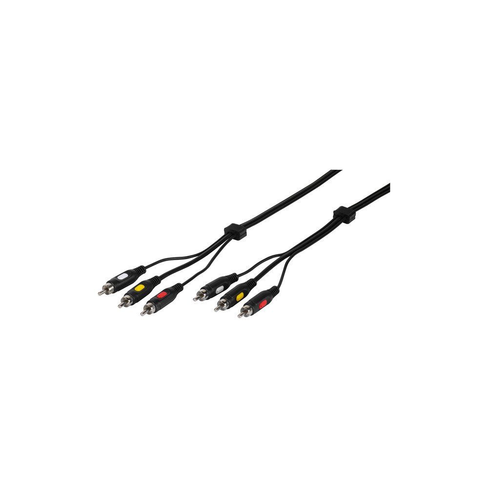Vivanco Cinch-Videoverbindung, stereo, 2m (47029) Audio- & Video-Kabel