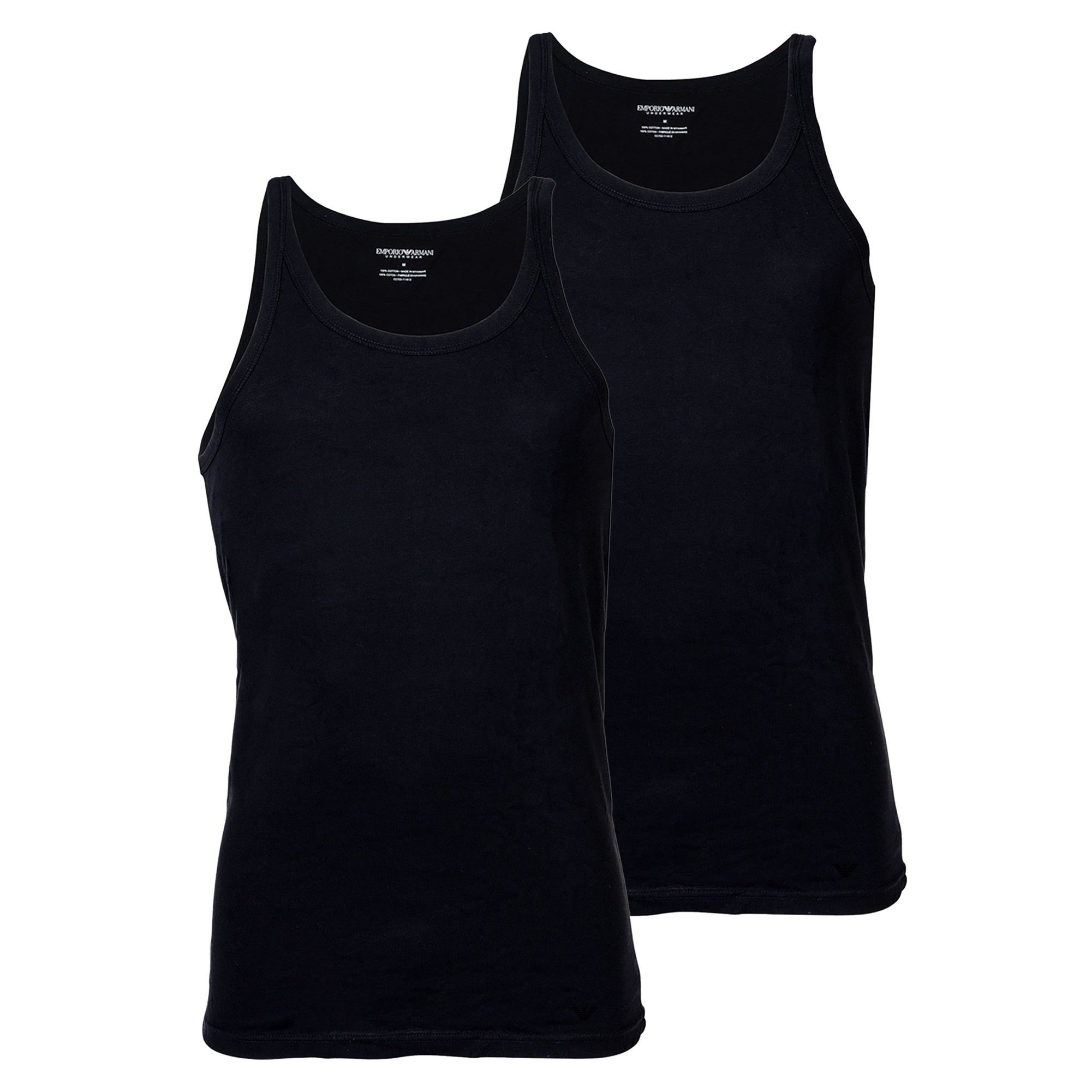Emporio Armani Unterhemd Herren Unterhemd 2er Pack Baumwolle Pure Cotton (Packung, 2er Pack)