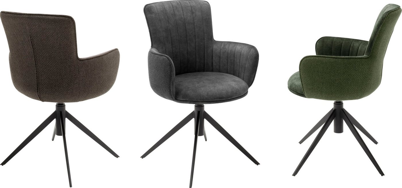 MCA furniture Esszimmerstuhl »Denia« (Set, 2 Stück), 2-er Set mit Stoffbezug im Materialmix, Stuhl 360°drehbar mit Nivellierung, belastbar bis 120 kg-kaufen