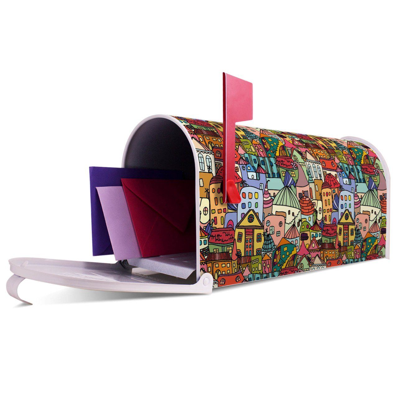 banjado Amerikanischer Briefkasten Mailbox Town 51 Funky cm (Amerikanischer weiß x aus Briefkasten, Mississippi 17 x 22 USA), original