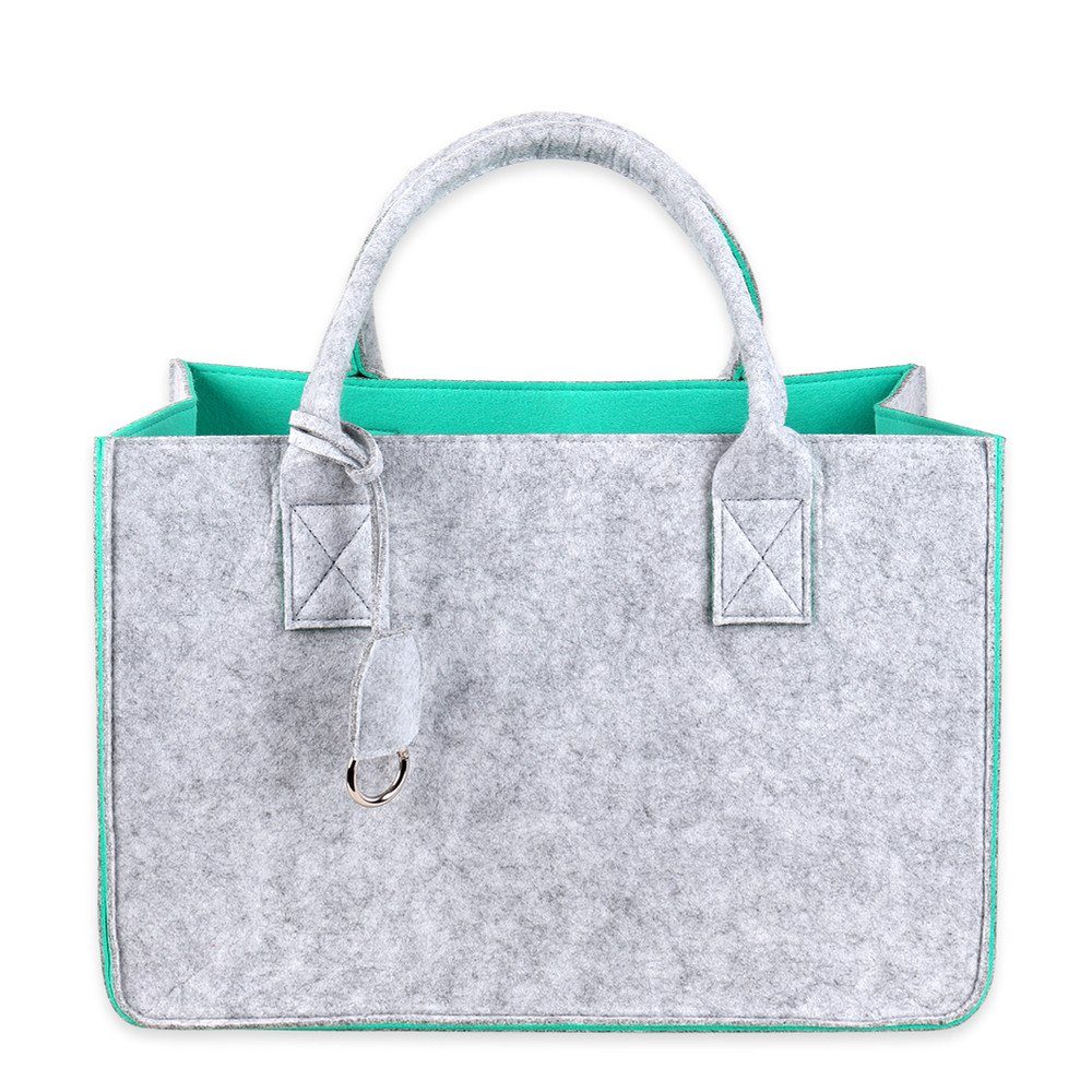 Aufbewahrungstasche Filz Schramm Kaminholztasche Einkaufstasche 7 Schramm® Filztasche mintgrün in Henkeltasche Farben Tasche Filztaschen 40x27x27cm