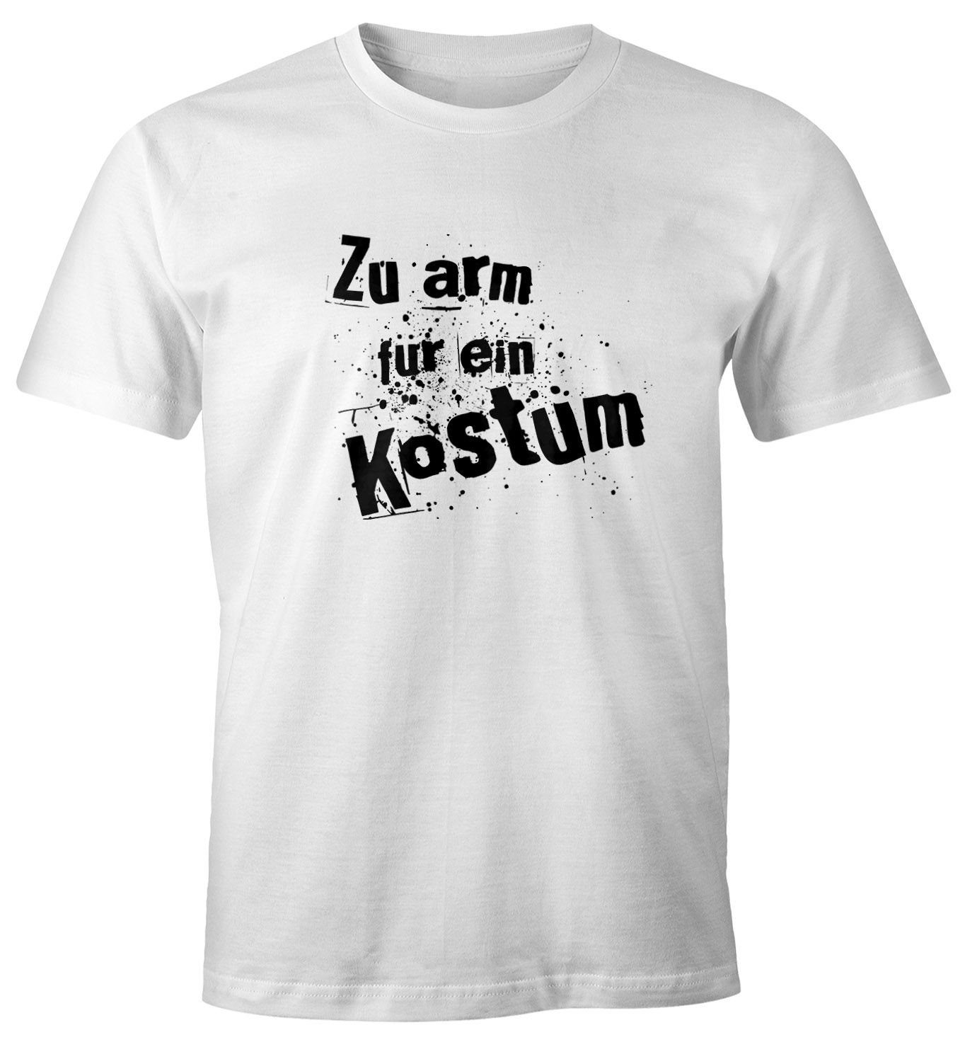 Moonworks® mit arm Zu T-Shirt Print Print-Shirt weiß Herren MoonWorks Fun-Shirt Faschings-Shirt für Fasching ein Kostüm