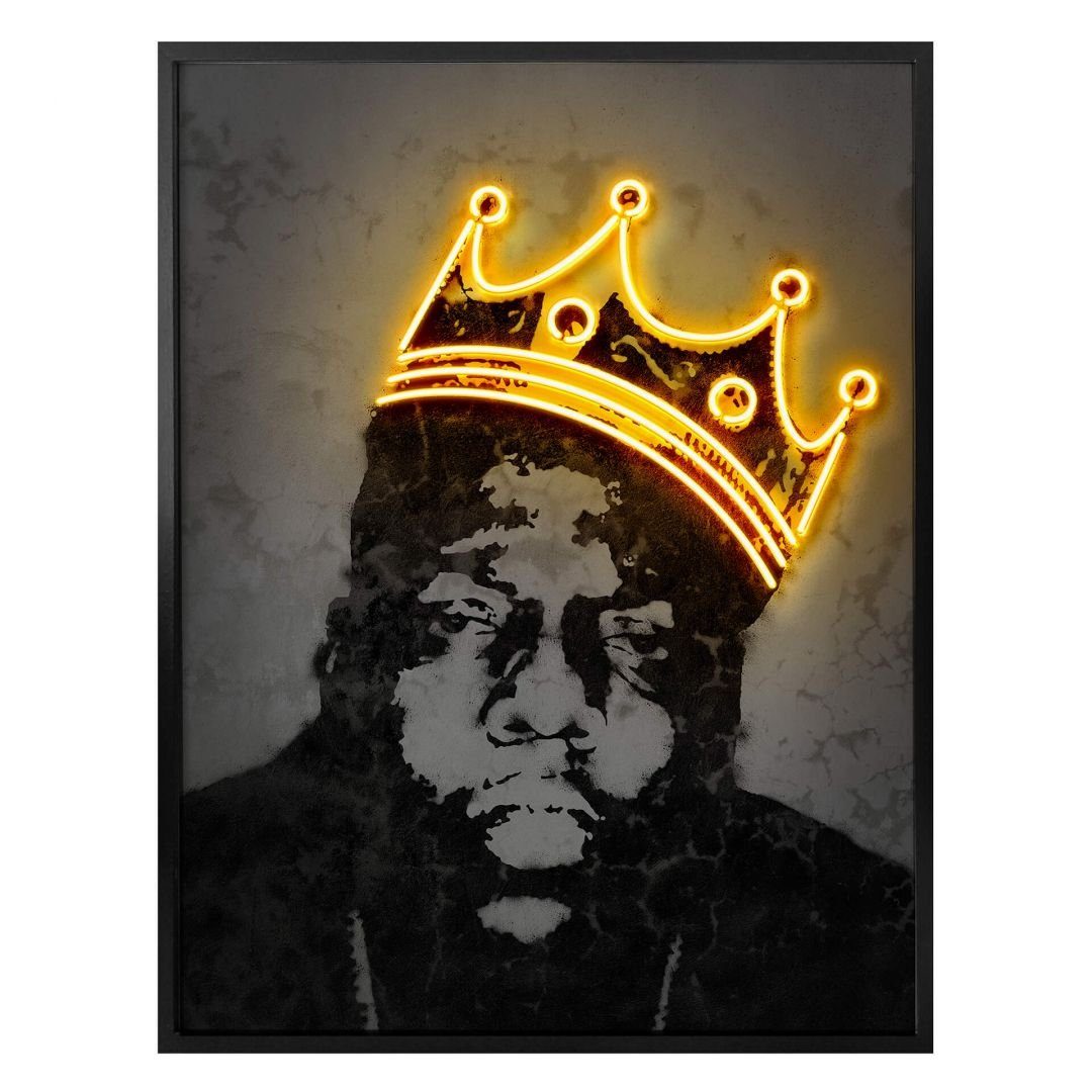 K&L Wall Art Poster Poster Mielu Neon Streets Kult Retro Notorious Biggie Wallace, Wohnzimmer Wandbild modern