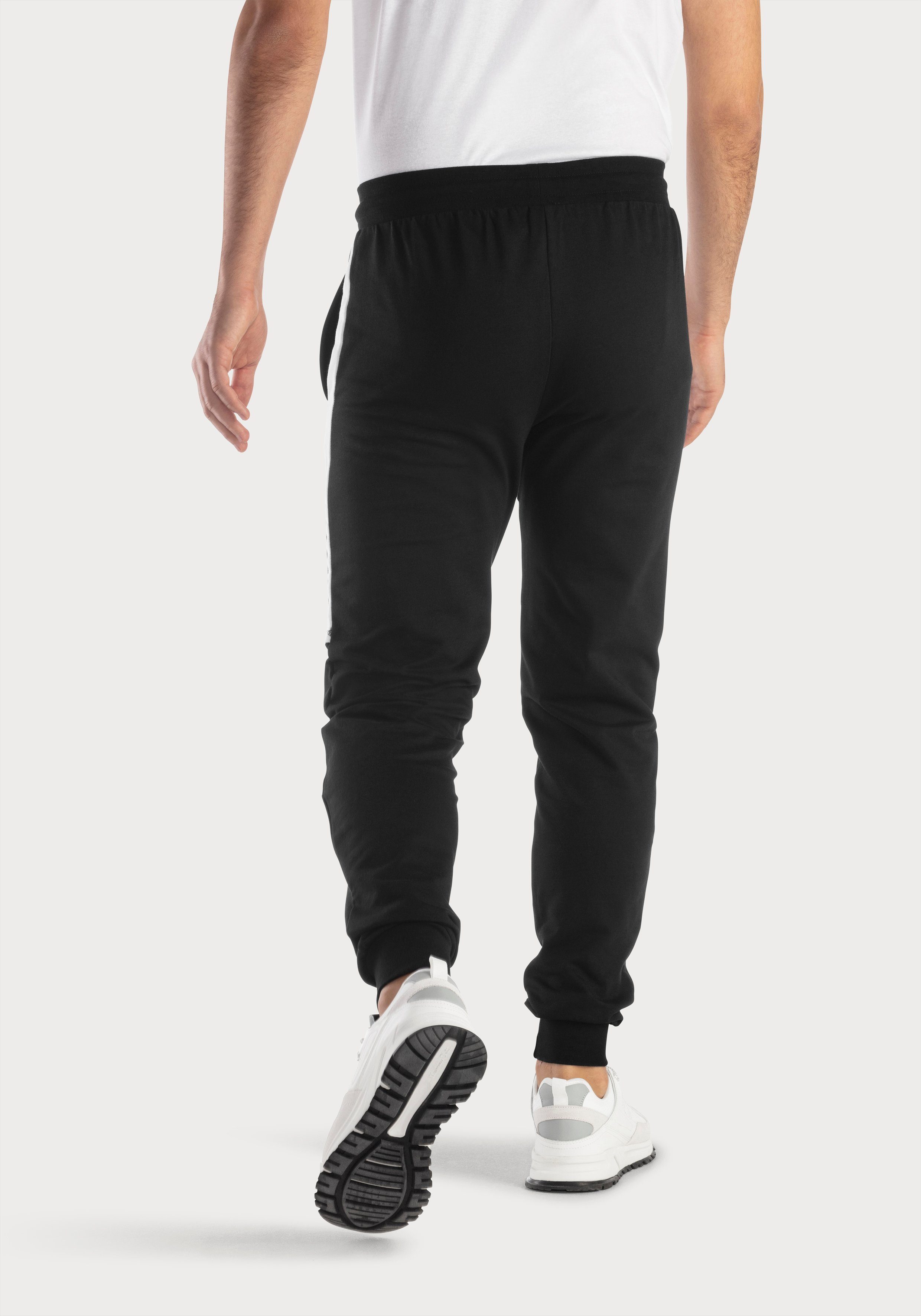 Bench. Loungewear Sweathose mit am Beinabschluss schwarz Bündchen