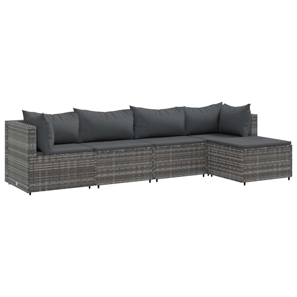 vidaXL Gartenlounge-Set 5-tlg. Garten-Lounge-Set mit Kissen günstig online kaufen