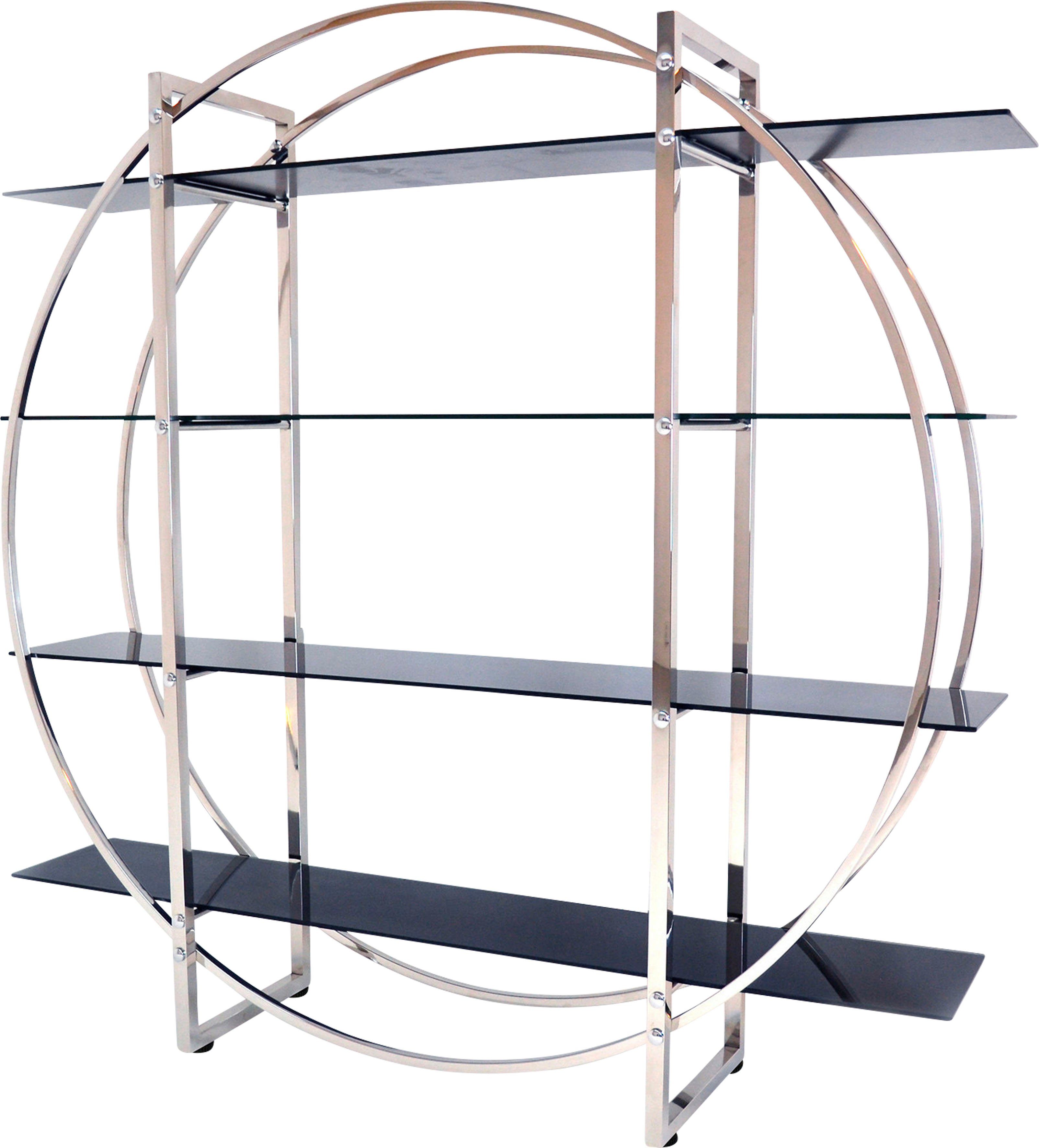 Leonique Regal »Circle«, mit vier Ablageflächen aus Glas und trendigem Chromgestell-Otto