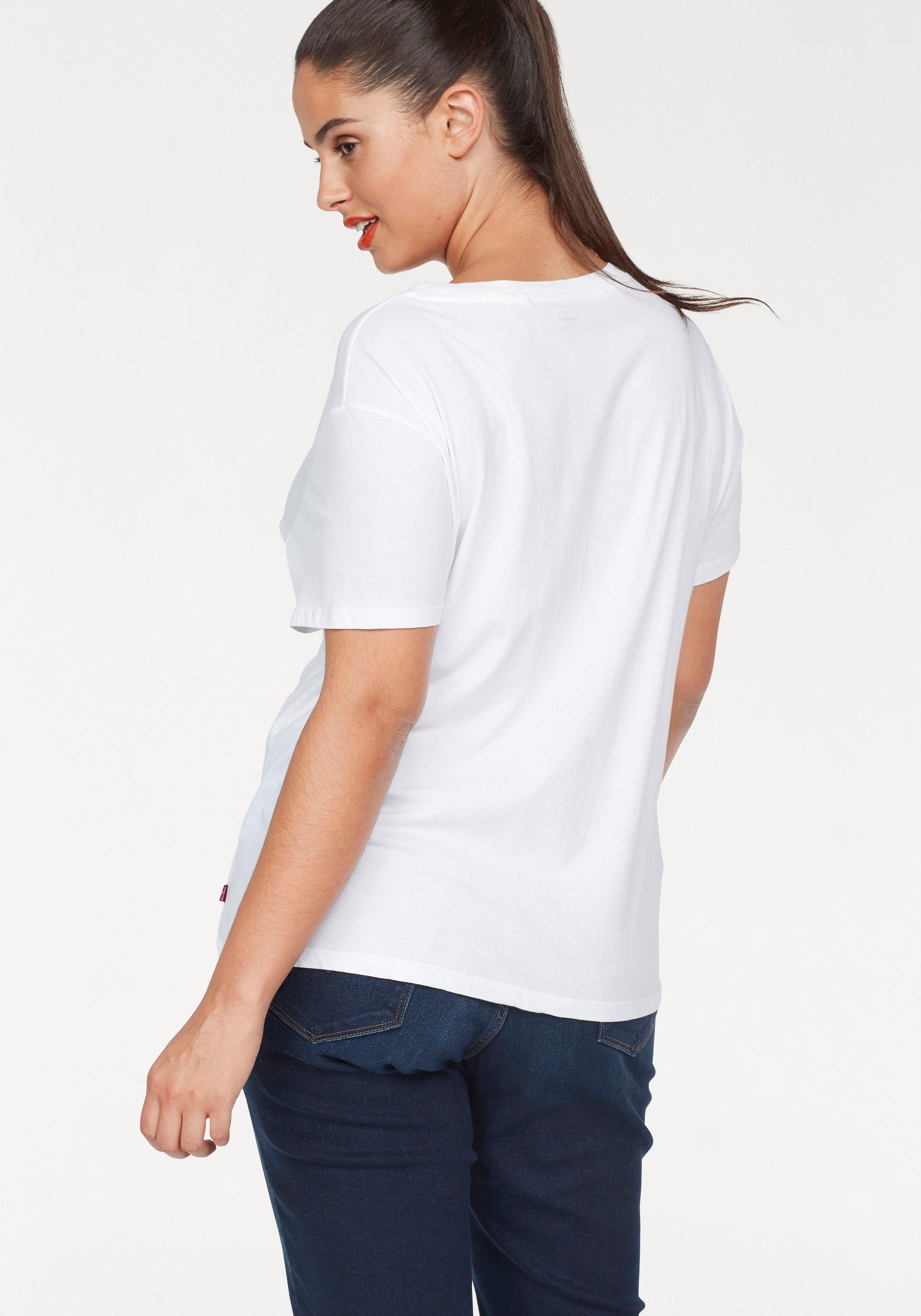 Levi's® Plus T-Shirt Batwing-Logo Tee mit Perfect weiß-rot