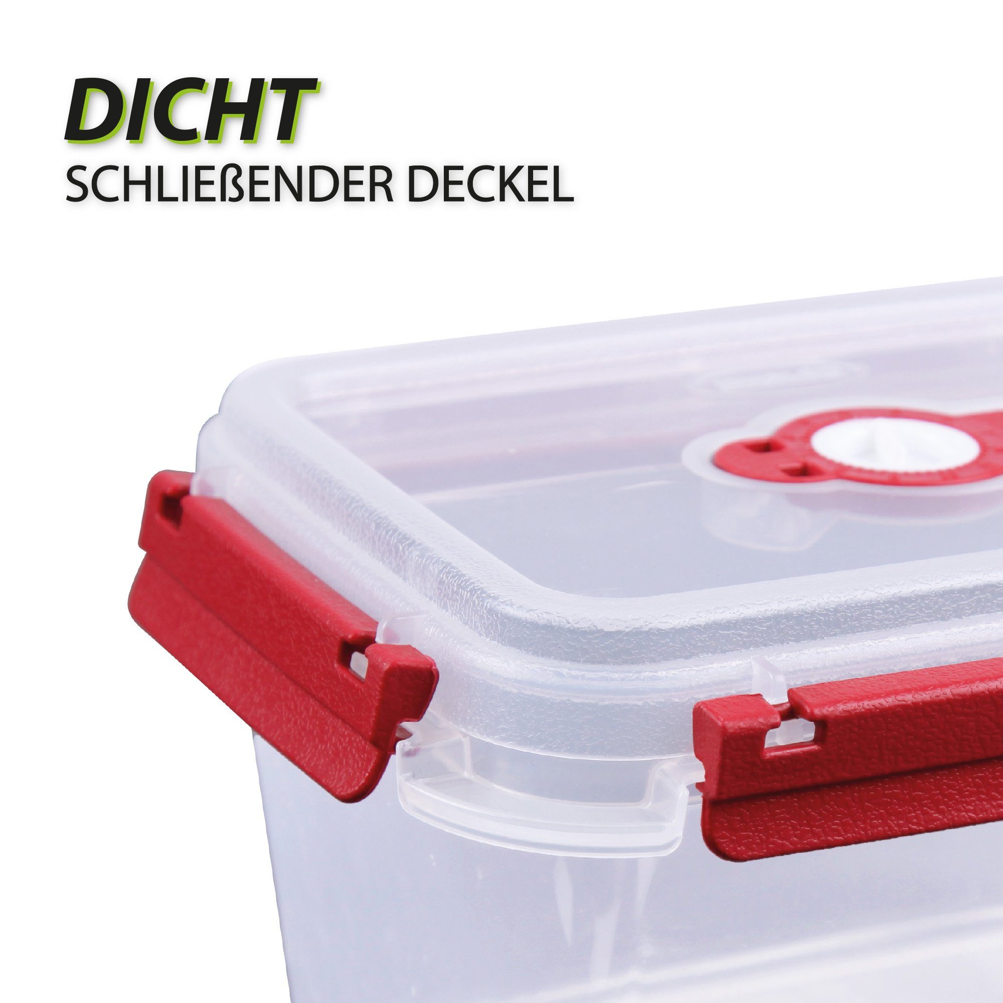 Vorratsdose Lunchbox Rot Frischhaltedose Lebensmittel Meal - Kunststoff, L, 0,9 Prep Tontarelli (1-tlg), luftdicht Aufbewahrungsbox für -