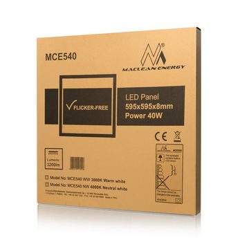 Maclean LED Panel MCE540 WW, Warmweiß, LED Panel Deckenleuchte 40W
