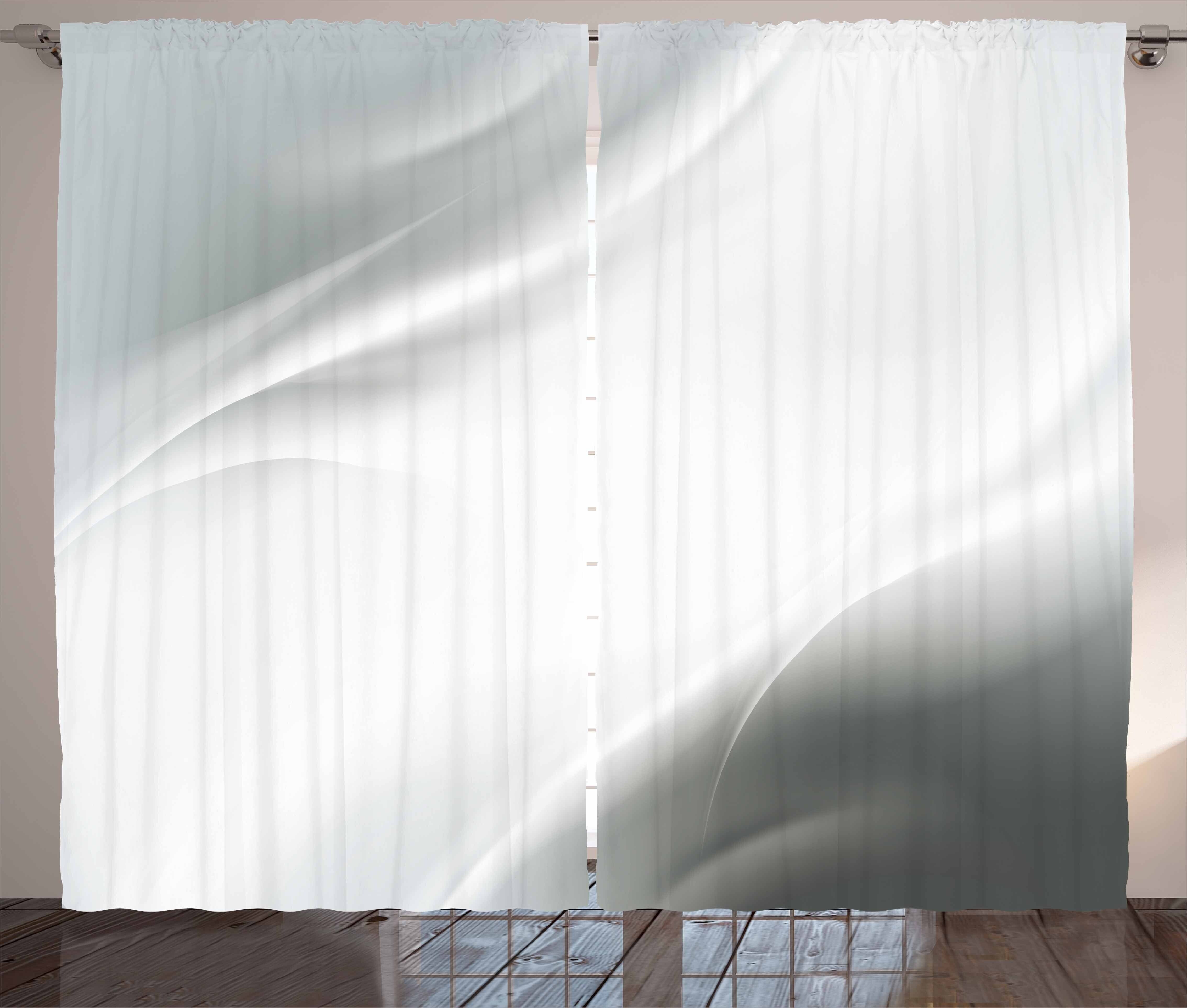 Gardine Schlafzimmer Kräuselband Vorhang mit Schlaufen und Haken, Abakuhaus, Grau Abstrakte Linien Ombre