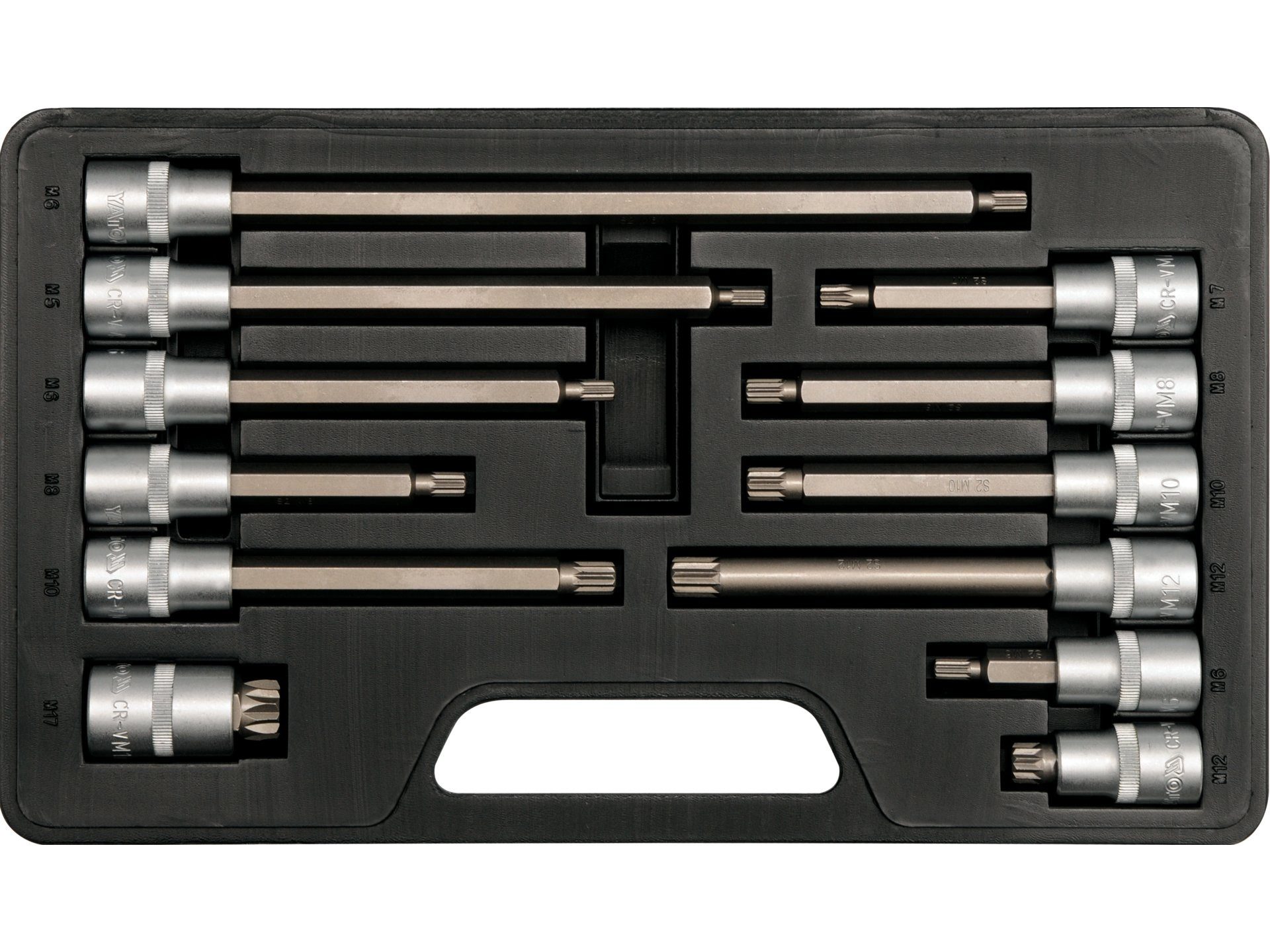 Yato Bit-Schraubendreher Steckschlüssel-Bitsatz Spline, 12-tlg., (Steckschlüssel-Bitsatz Spline, 12-tlg., Steckschlüssel-Bitsatz Spline, 12-tlg)