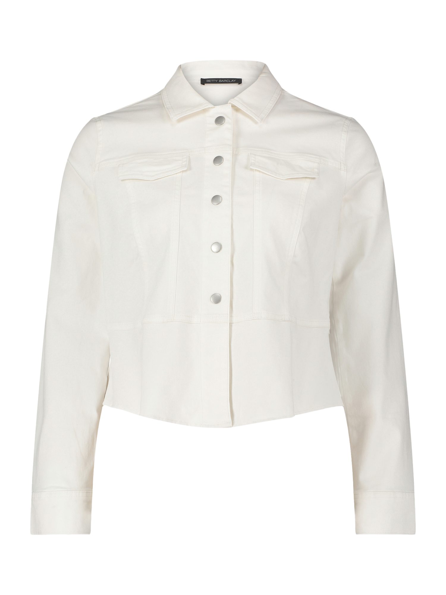 Betty Barclay Jackenblazer weiß,Casual,Baumwolle,Unifarben,Kent,Lang,Tailliert