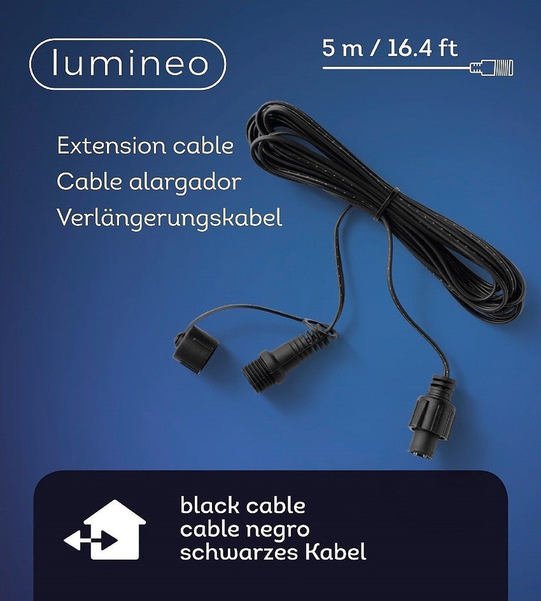 Lumineo LED-Lichterkette Lumineo Verlängerungskabel für Weihnachtsbeleuchtung 5 m, Indoor, Outdoor, für Lichterketten