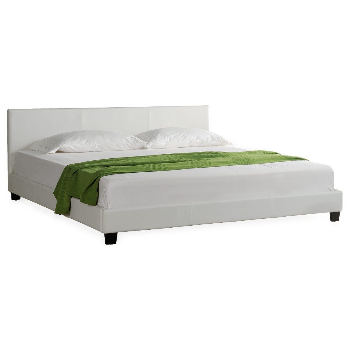 Corium Polsterbett, Kunstlederbett »Albacete« 180x200cm weiß, günstig online kaufen