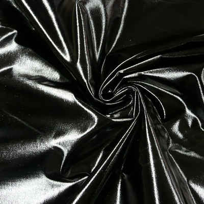 SCHÖNER LEBEN. Stoff Metallic-Stoff Foliendruck mit Stretch schwarz 1,5m Breite, Foliendruck
